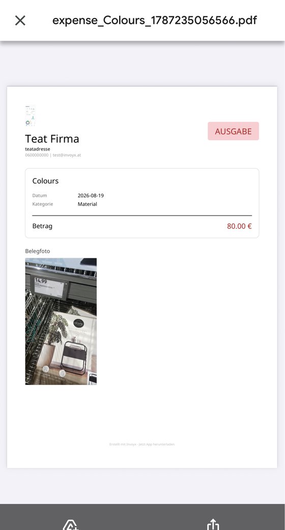 InvoYX Ausgabe als PDF exportieren