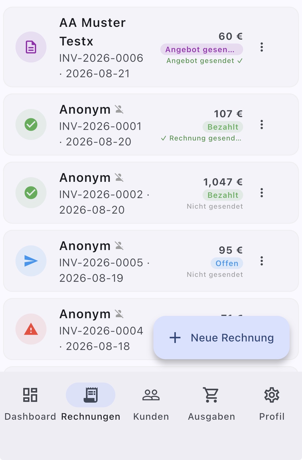 InvoYX Angebot erstellen