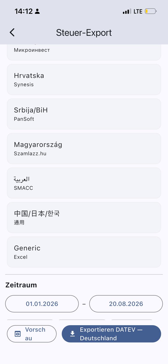 InvoYX Berichte und Zeitraumfilter